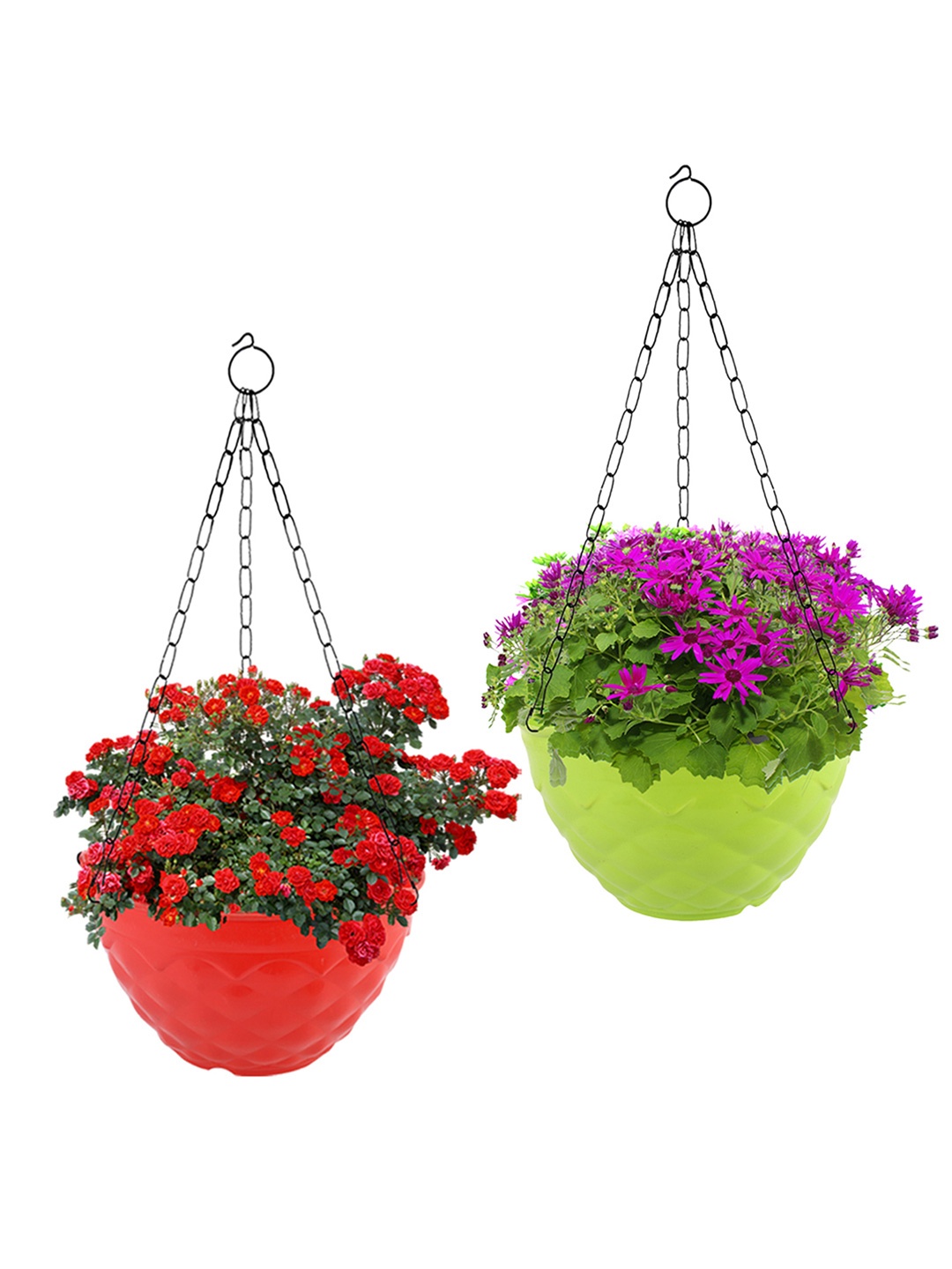 

Kuber Industries Pack of 2 Solid Single Hook Planters, Fluorescent green