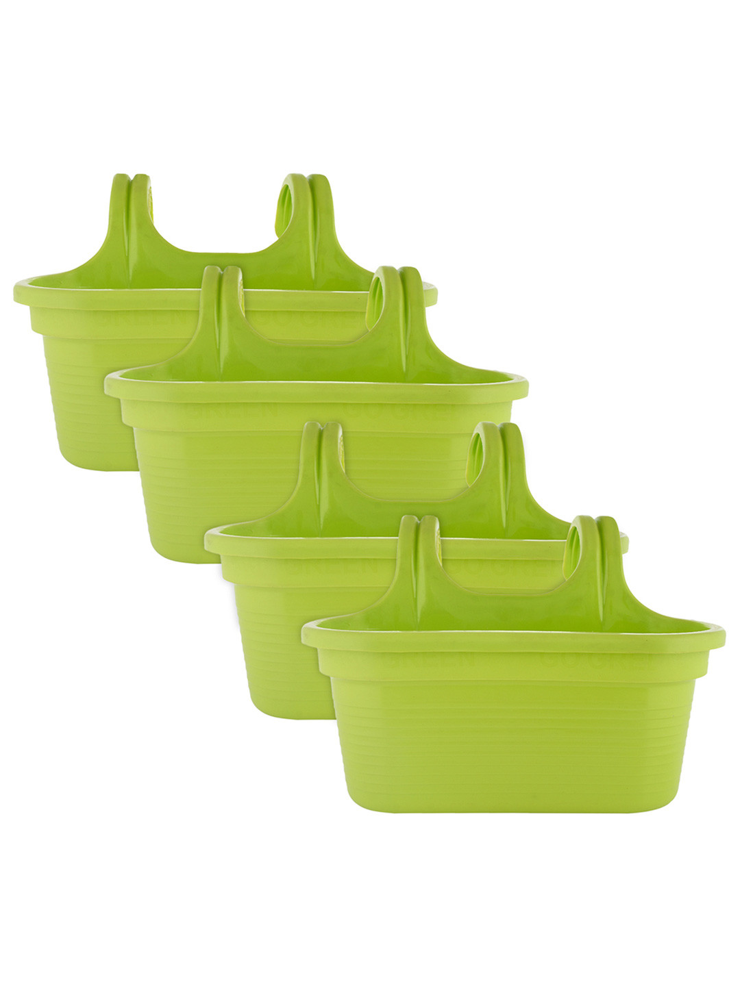 

Kuber Industries Green 4 Pieces Double Hook Planters