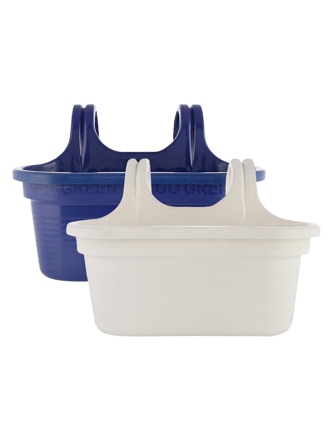 

Kuber Industries Pack of 2 Solid Single Hook Planters, Blue