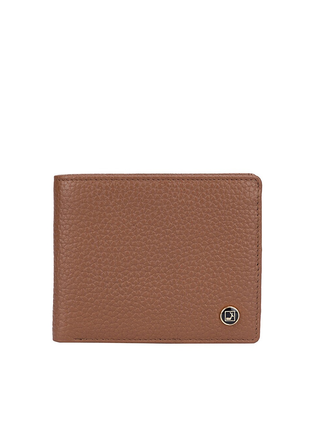 

Da Milano Men Textured Leather Two Fold Wallet, Brown