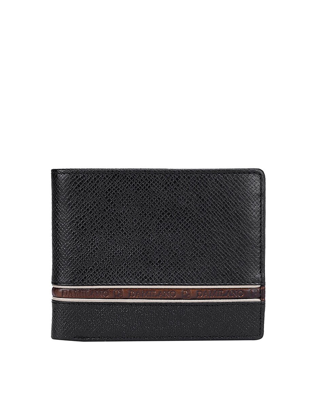 

Da Milano Men Leather Two Fold Wallet with SD Card Holder, Black