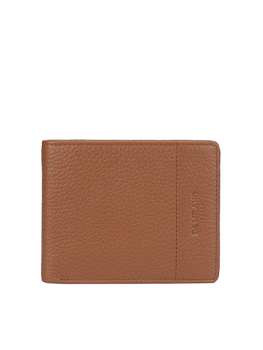 

Da Milano Men Leather Two Fold Wallet With SD Card Holder, Brown