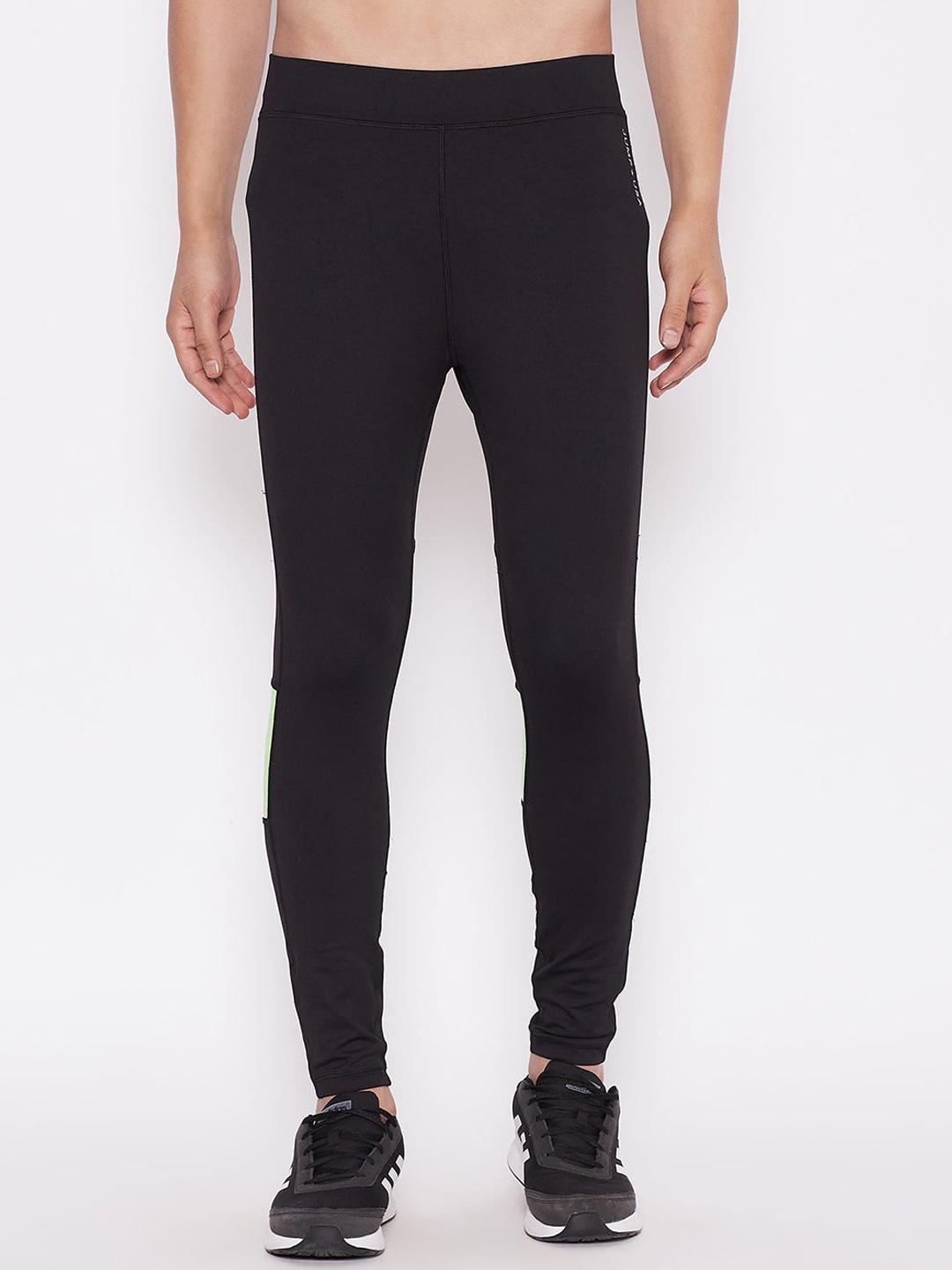 

JUMP USA Men Anti-Microbial Mid-Rise Rapid Dry Sports Tights, Black