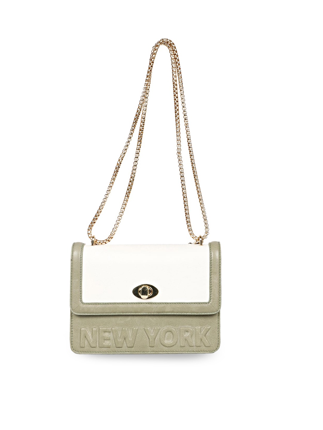 

Saint G Textured Leather Structured Sling Bag, Green