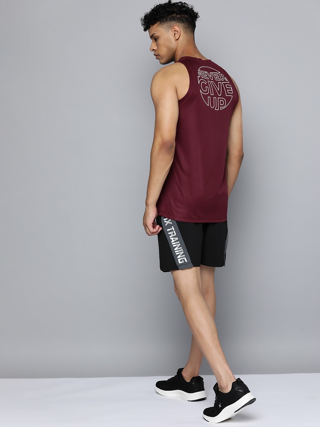 

HRX by Hrithik Roshan Typography Printed Training or Gym T-shirt, Maroon