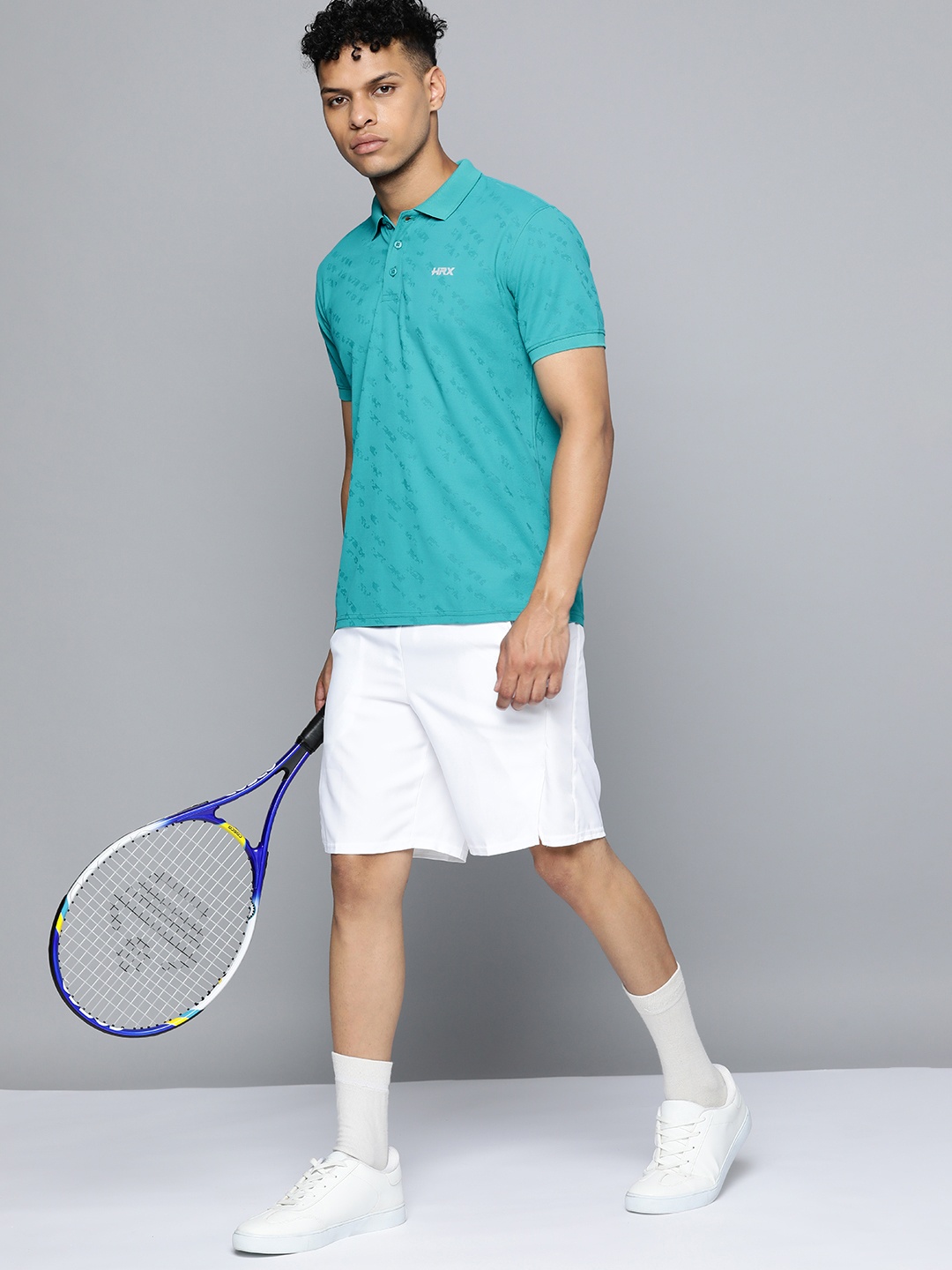 

HRX by Hrithik Roshan Polo Collar T-shirt, Turquoise blue