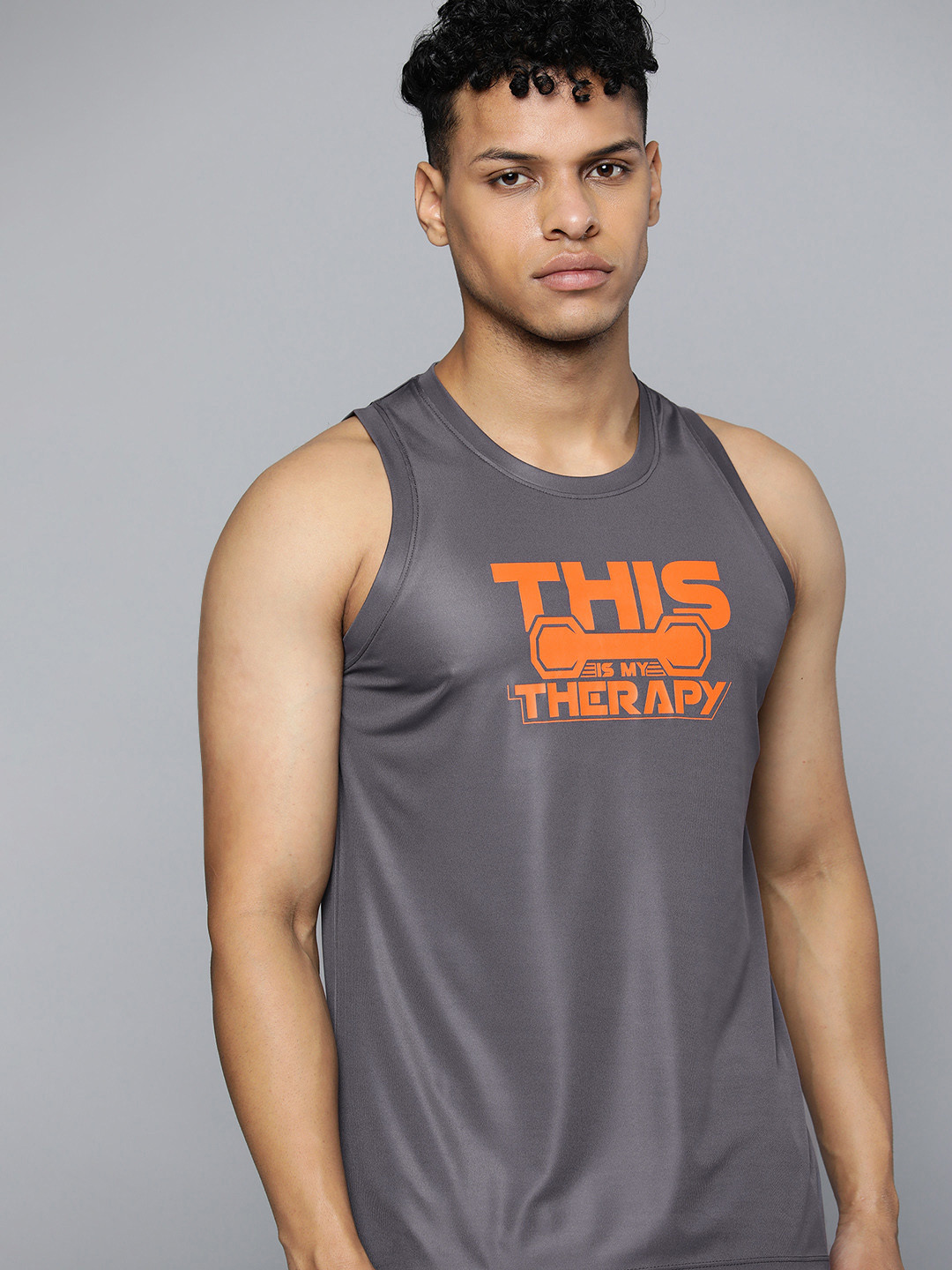 

HRX by Hrithik Roshan Typography Printed Training or Gym T-shirt, Grey