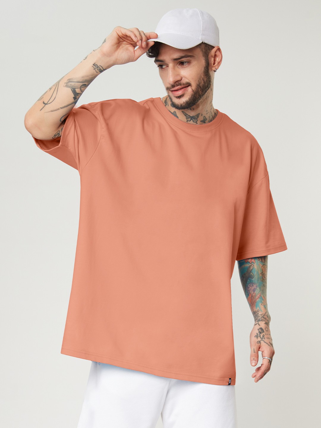 

The Souled Store Round Neck Cotton Oversized T-Shirt, Pink