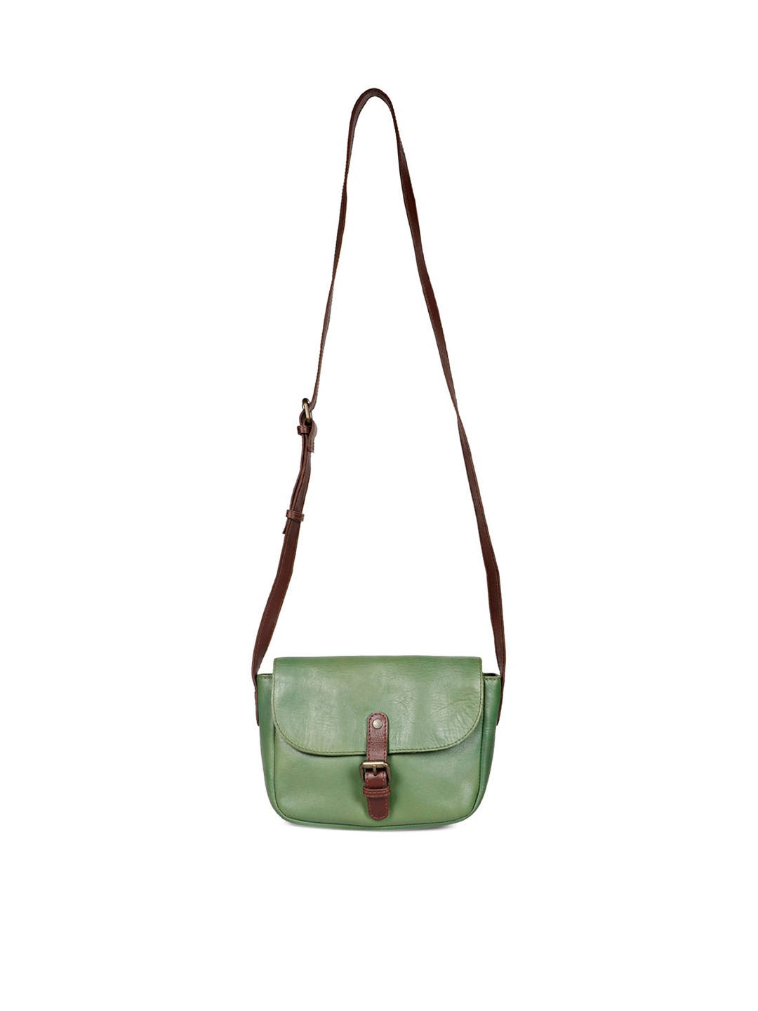 

Saint G Textured Leather Structured Sling Bag, Green