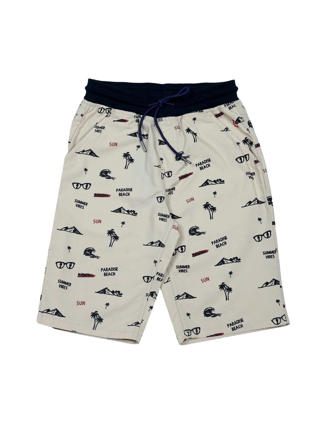 

Gini and Jony Boys Conversational Printed Shorts, Off white