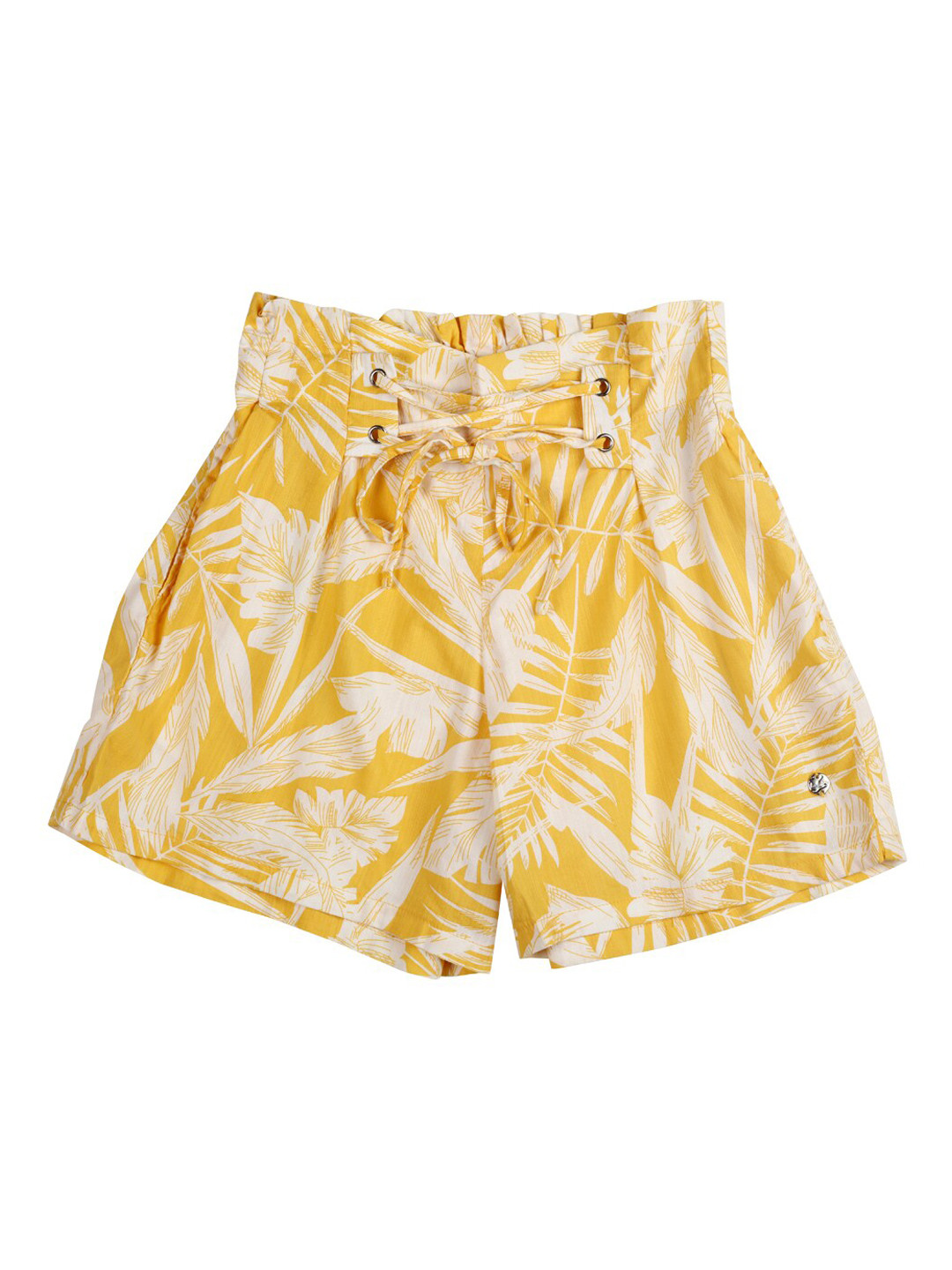 

Gini and Jony Girls Floral Printed Cotton Shorts, Yellow