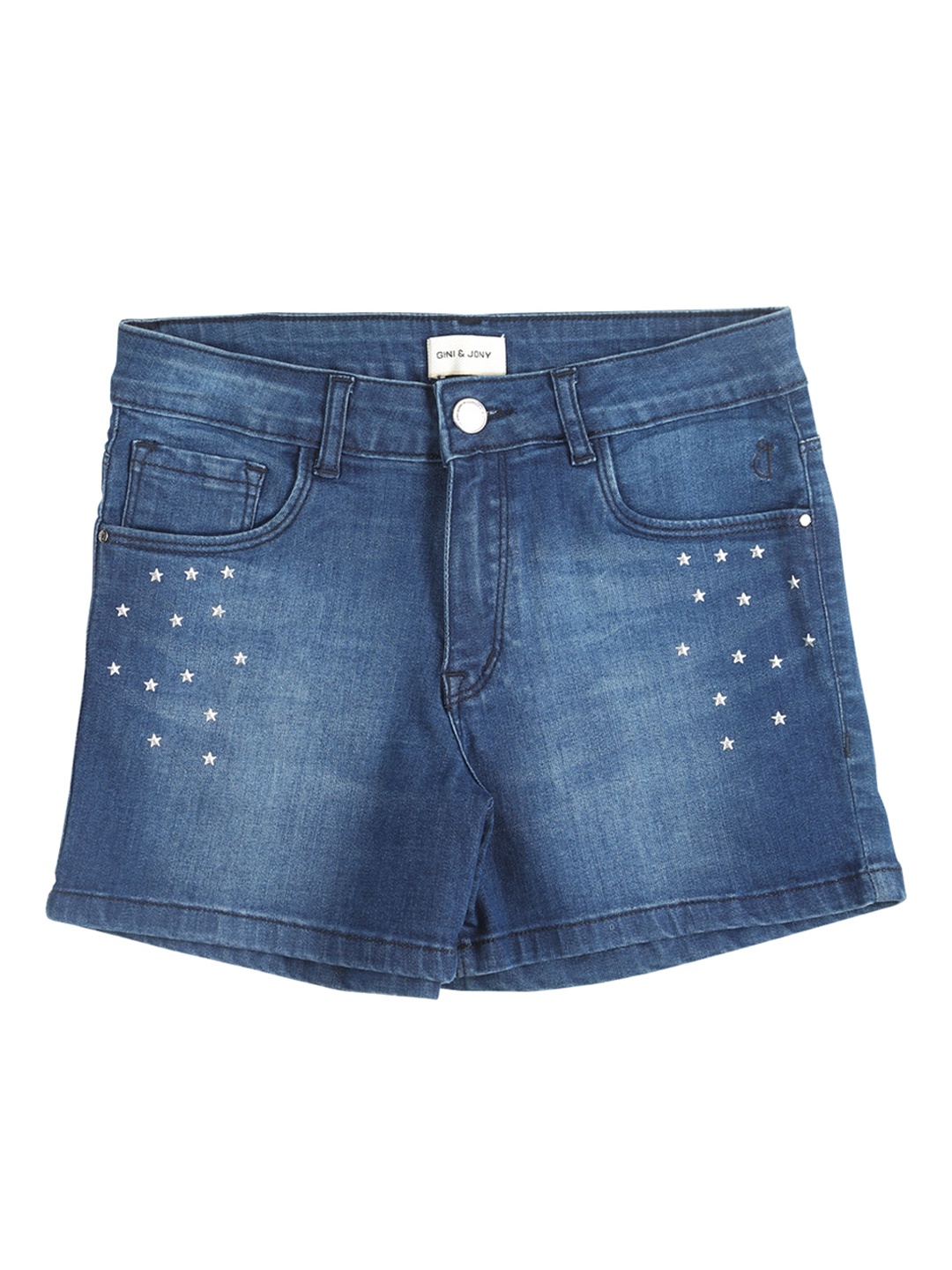 

Gini and Jony Girls Washed Denim Shorts, Blue
