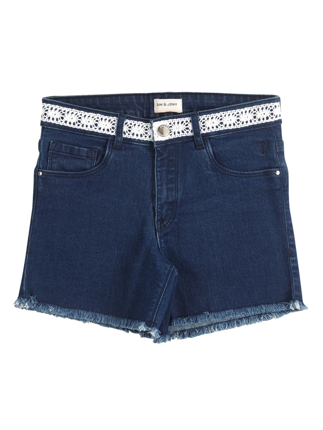 

Gini and Jony Girls Mid-Rise Above Knee Denim Shorts, Navy blue