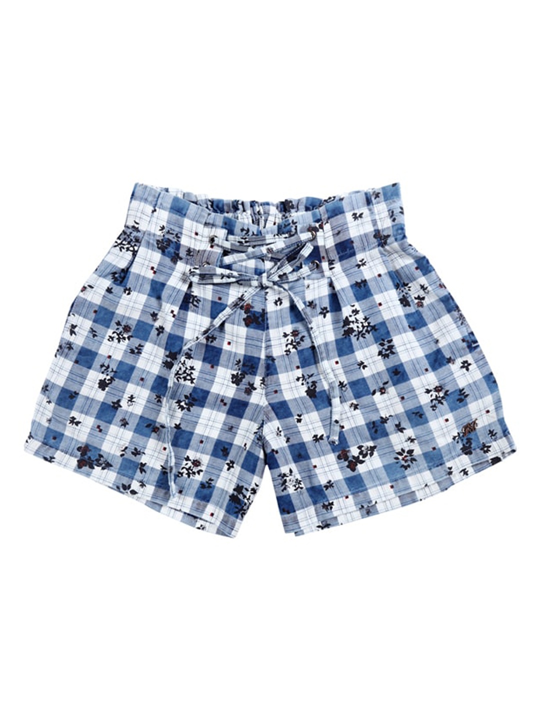 

Gini and Jony Girls Checked Regular Shorts, Blue
