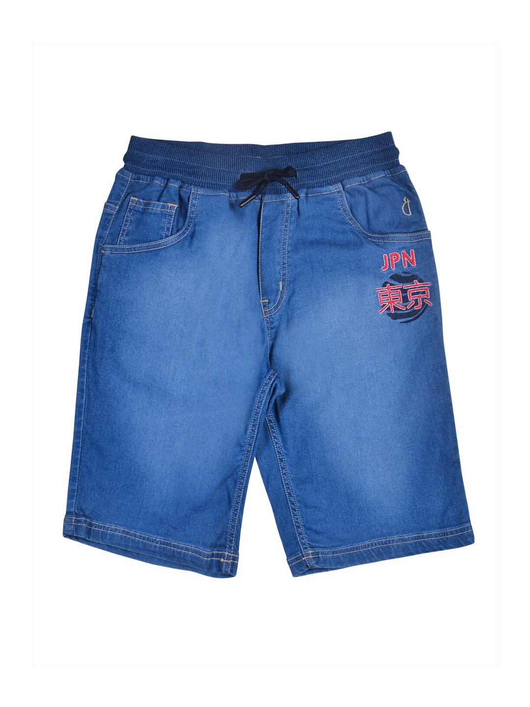 

Gini and Jony Boys Embroidered Mid-Rise Denim Shorts, Blue