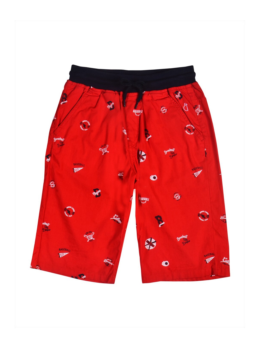 

Gini and Jony Boys Conversational Printed Cotton Mid-Rise Shorts, Red