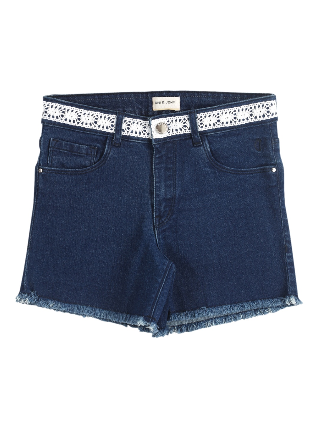 

Gini and Jony Girls Mid-Rise Denim Shorts, Navy blue