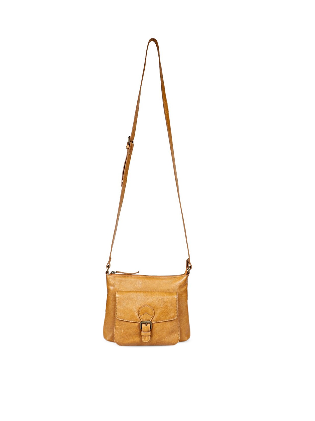 

Saint G Textured Leather Structured Sling Bag, Tan