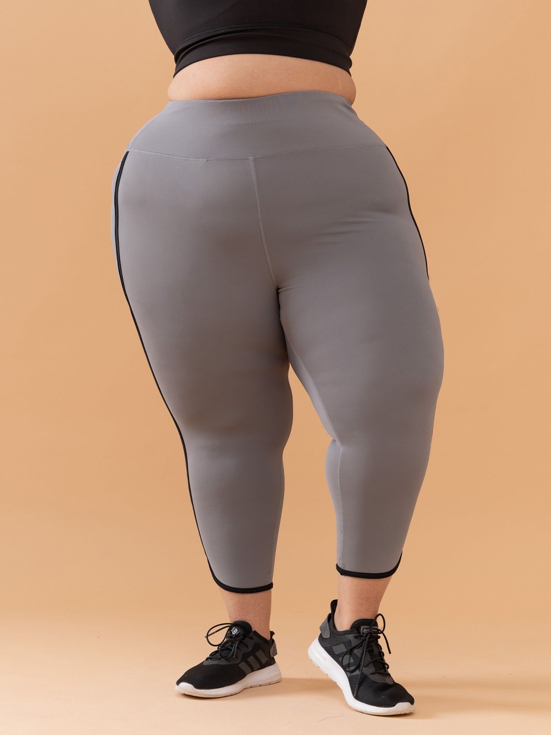 

SPIRIT ANIMAL Plus Size High Rise Training or Gym Sports Tights, Grey