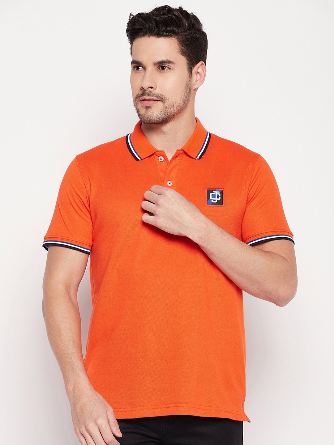 

Camey Polo Collar Cotton T-shirt, Orange