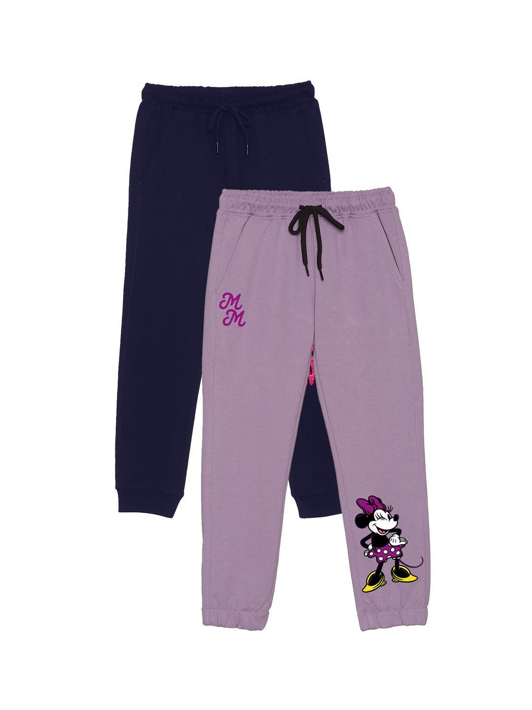 

Disney by Wear Your Mind Girls Pack Of 2 Minnie Print Detail Joggers, Purple