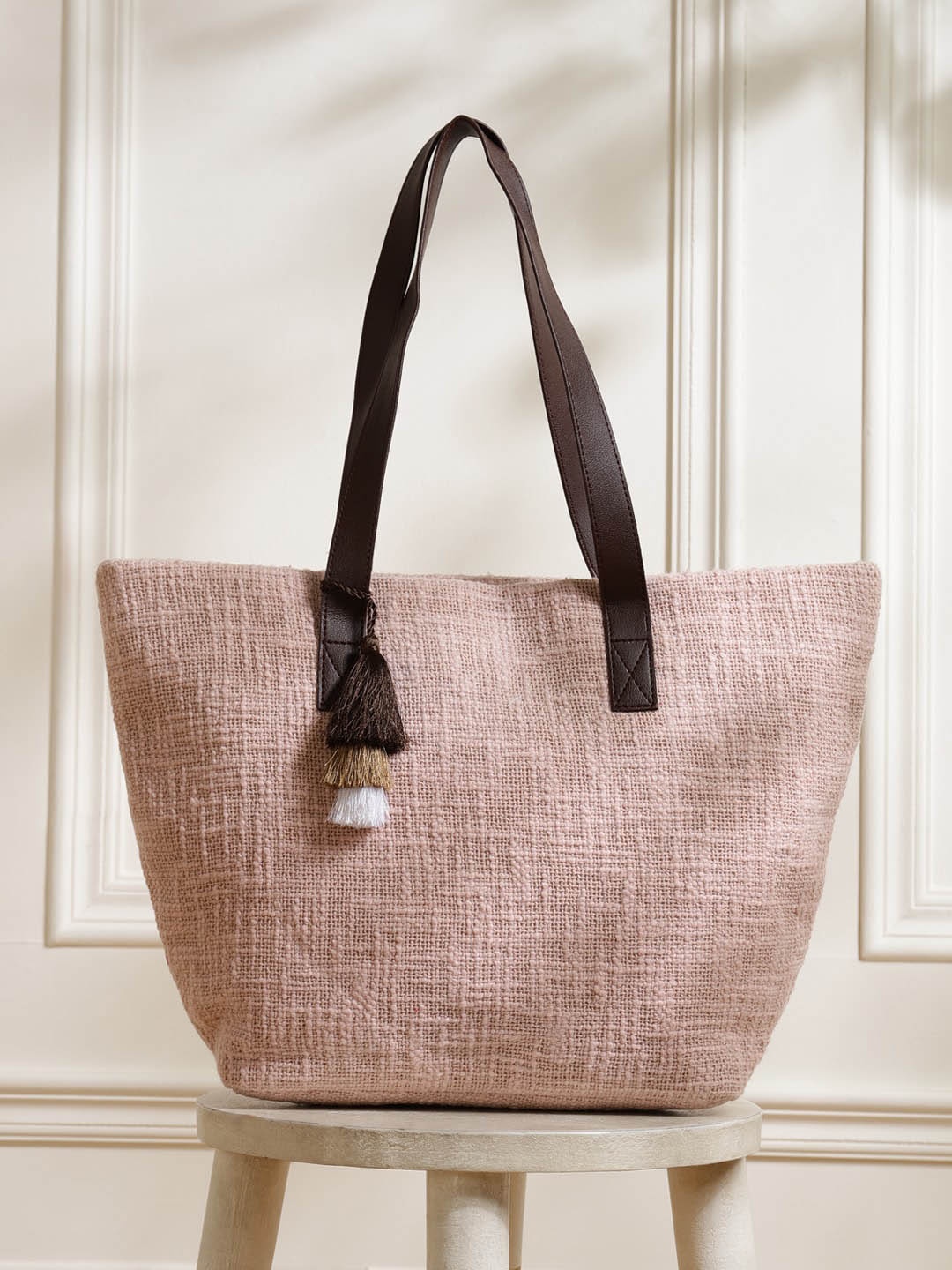 

DEEBACO Structured Shoulder Bag, Pink