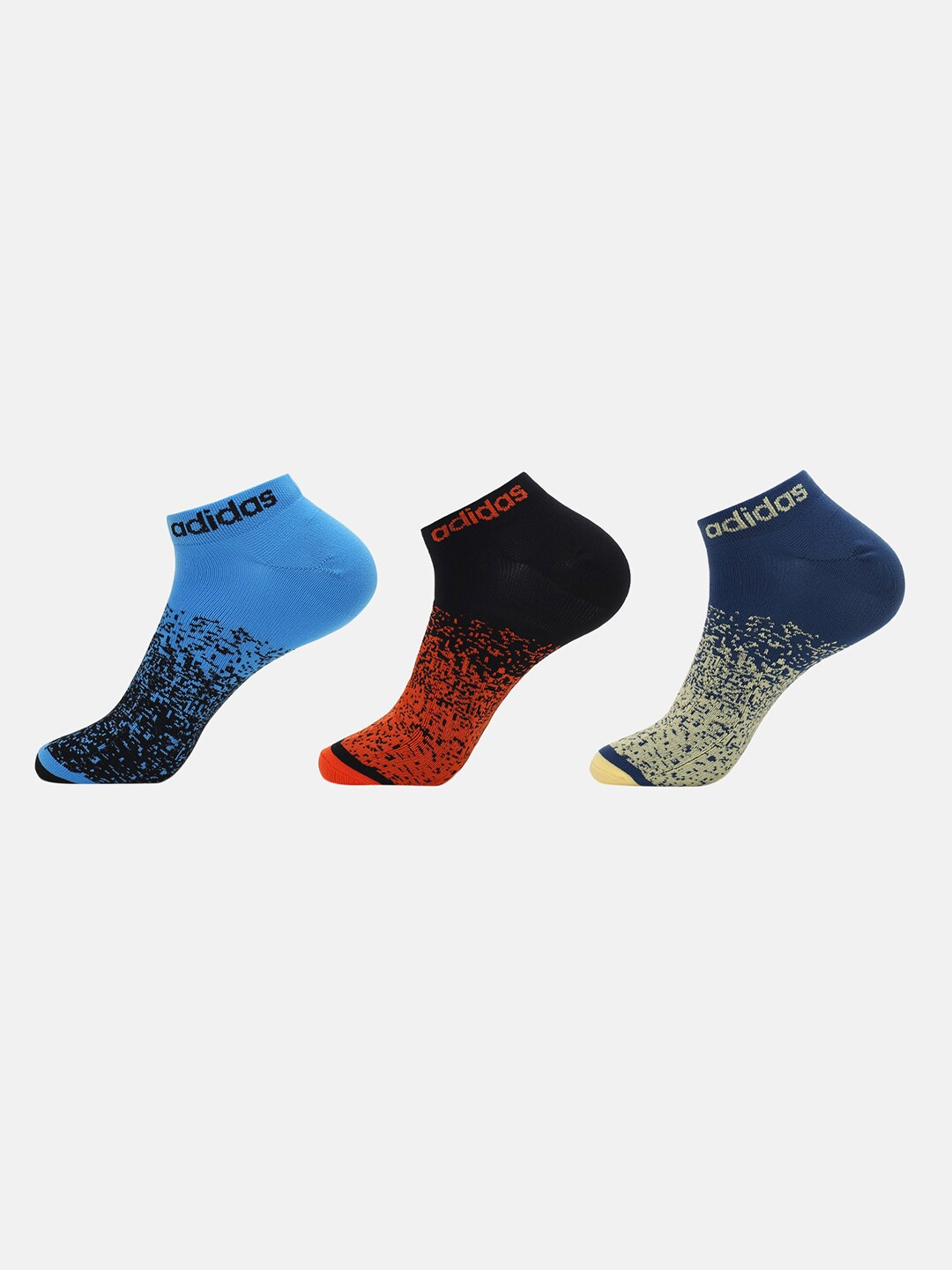 

ADIDAS Pack Of 3 Cotton Flat Knit Low Cut Ankle-Length Socks, Blue