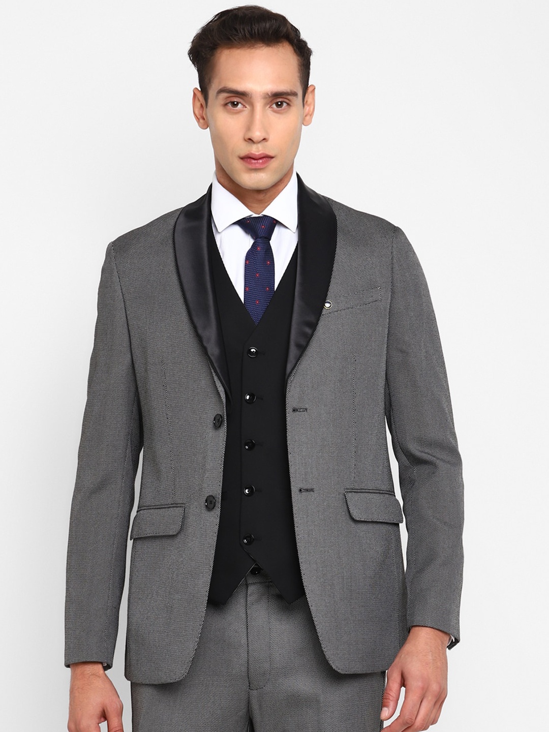 

TOP BRASS Men Tuxedo Four Pieces Formal Suits, Grey
