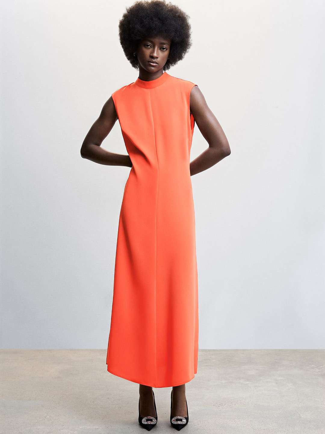 

MANGO A-Line Midi Dress, Orange
