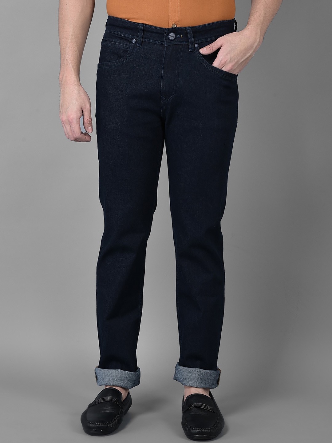

Canary London Men Smart Straight Fit Stretchable Jeans, Blue