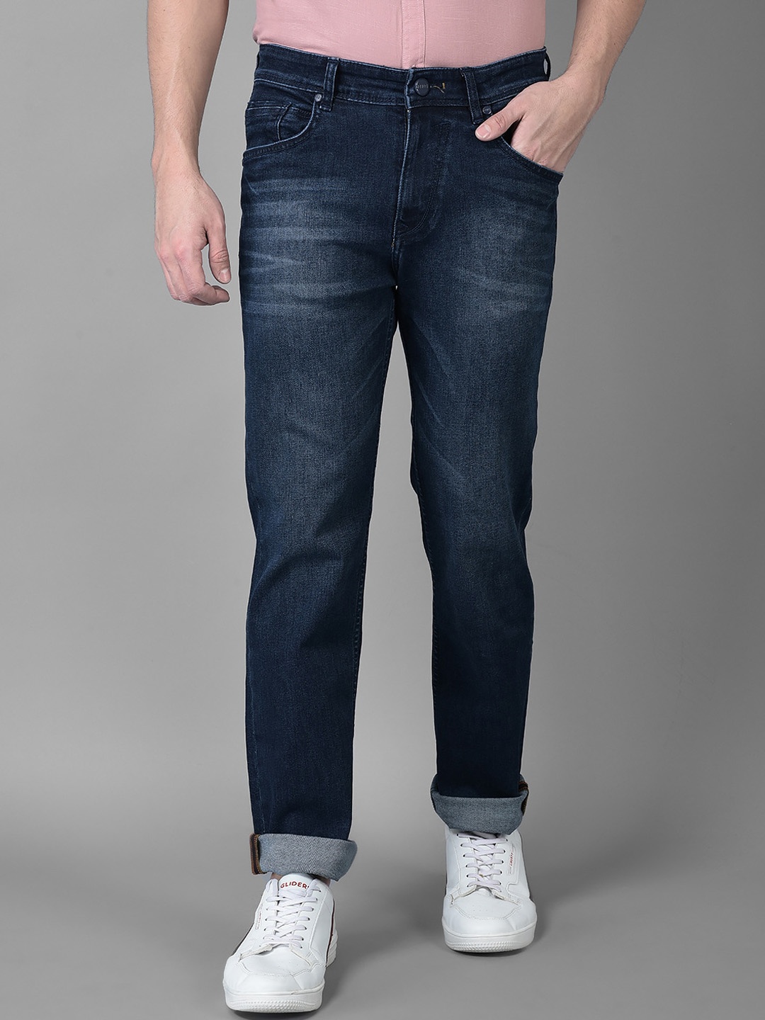 

Canary London Men Smart Straight Fit Light Fade Stretchable Jeans, Blue