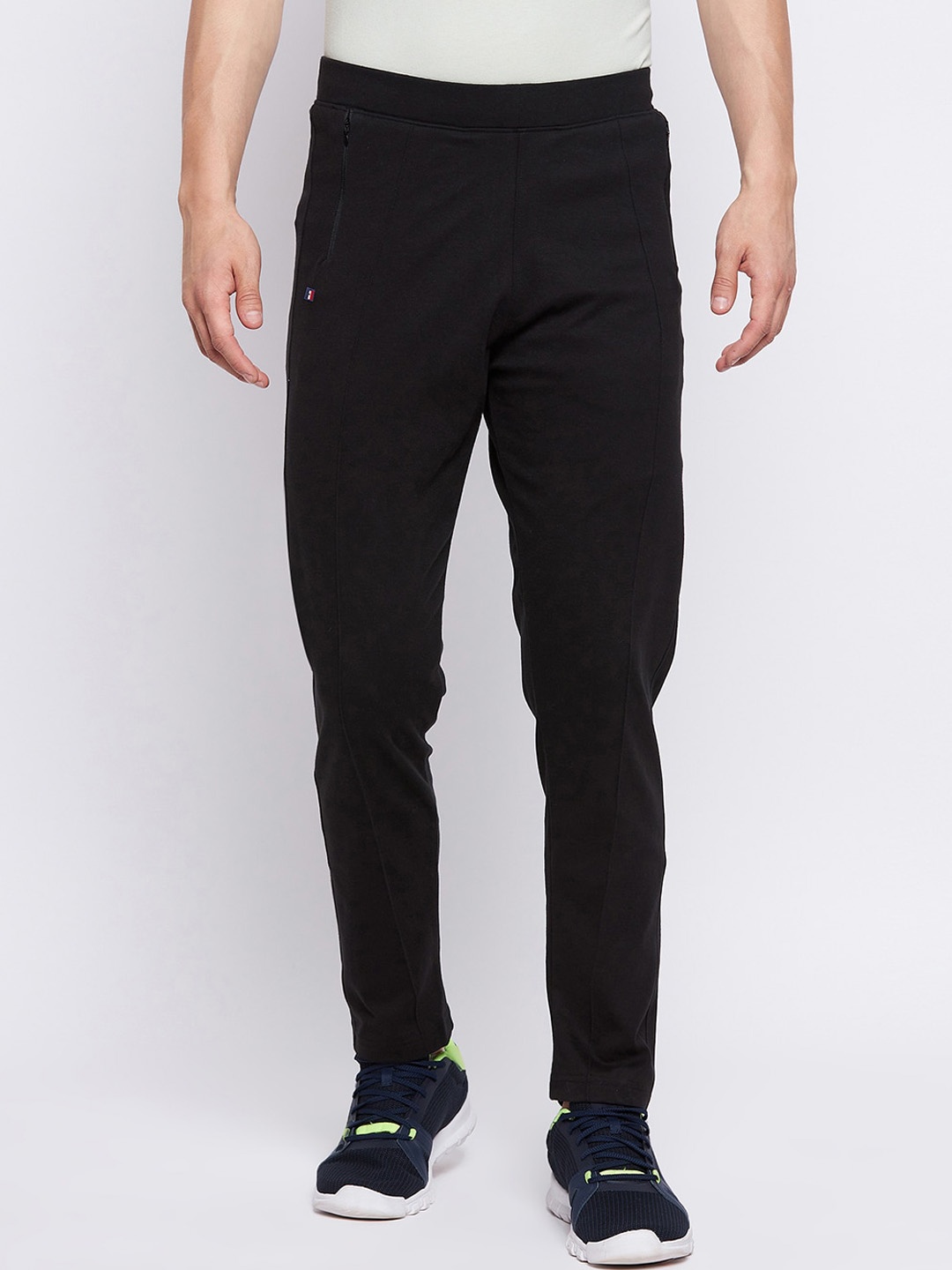 

FRENCH FLEXIOUS Men Cotton Regular Fit Track Pants, Black