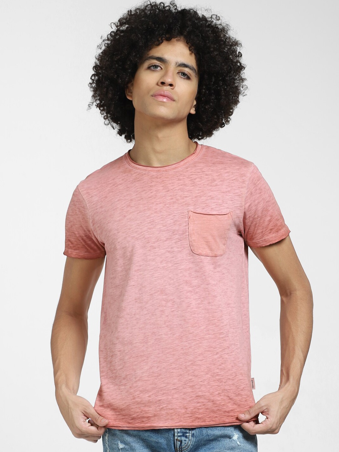 

Jack & Jones Round Neck Slim Fit Cotton T-shirt, Rust