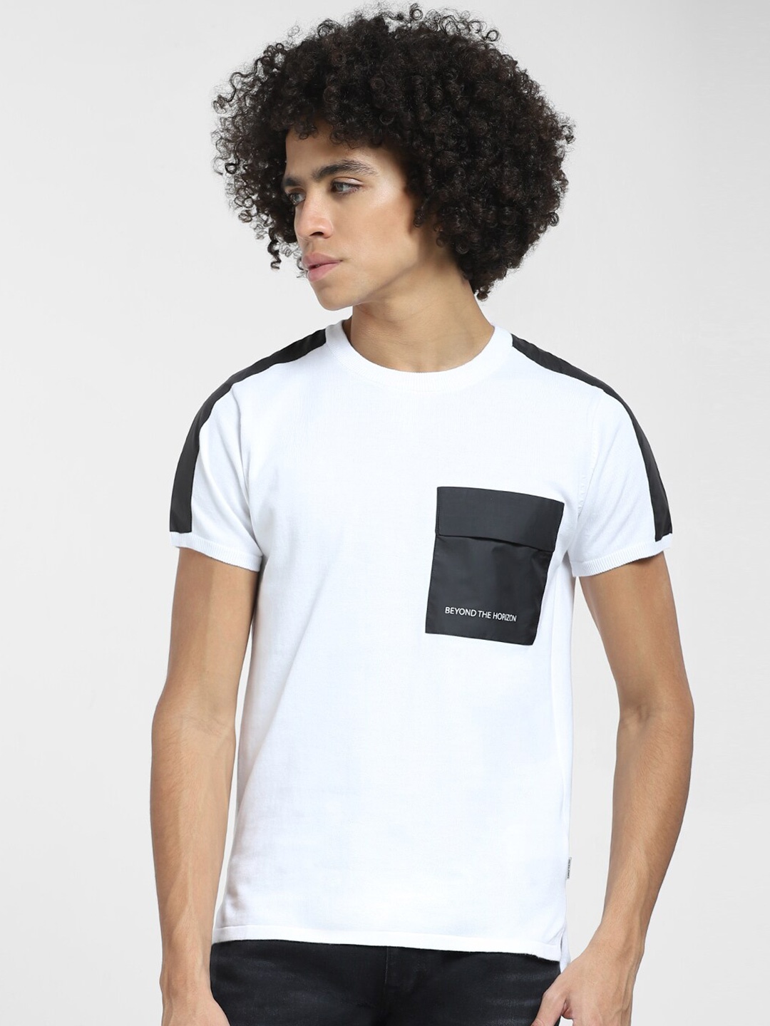 

Jack & Jones Round Neck Cotton Slim Fit T-shirt, White