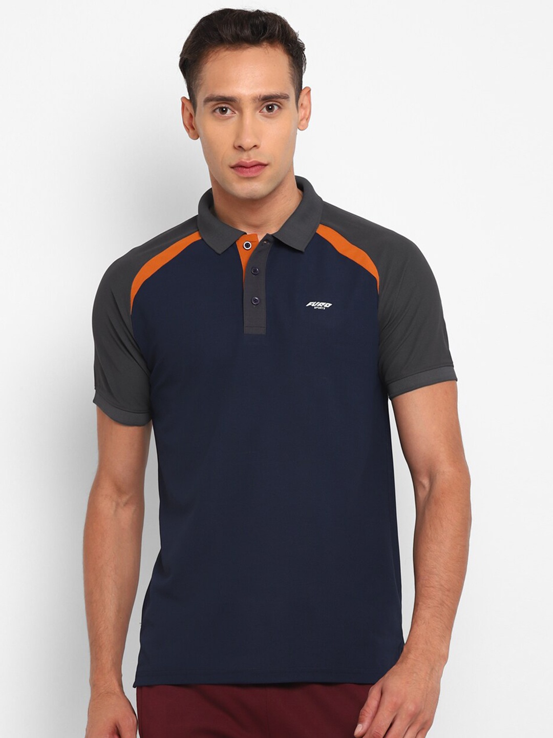 

FURO by Red Chief Polo Collar Raglan sleeves T-shirt, Navy blue