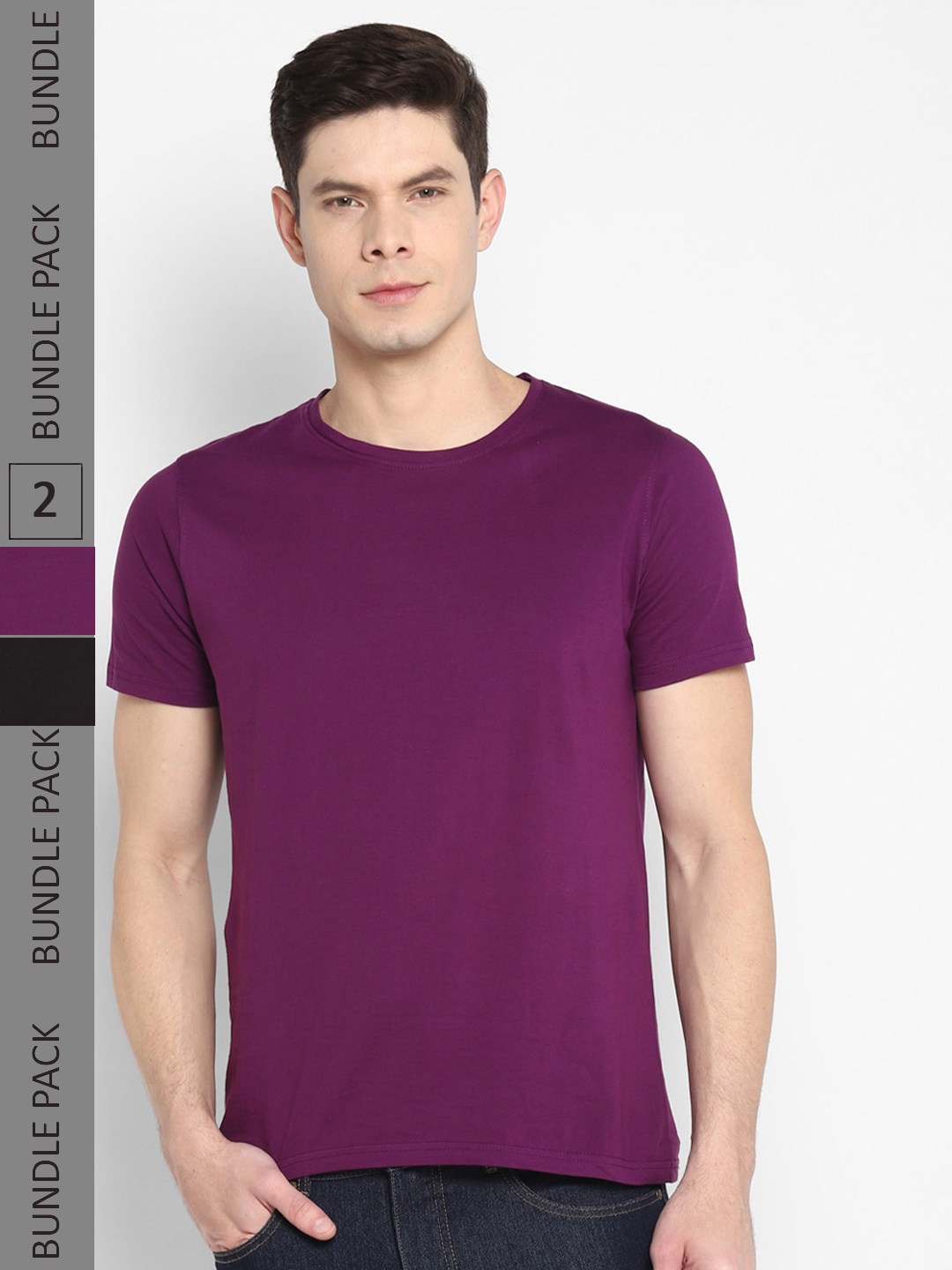 

appulse Pack Of 2 Cotton T-shirt, Purple