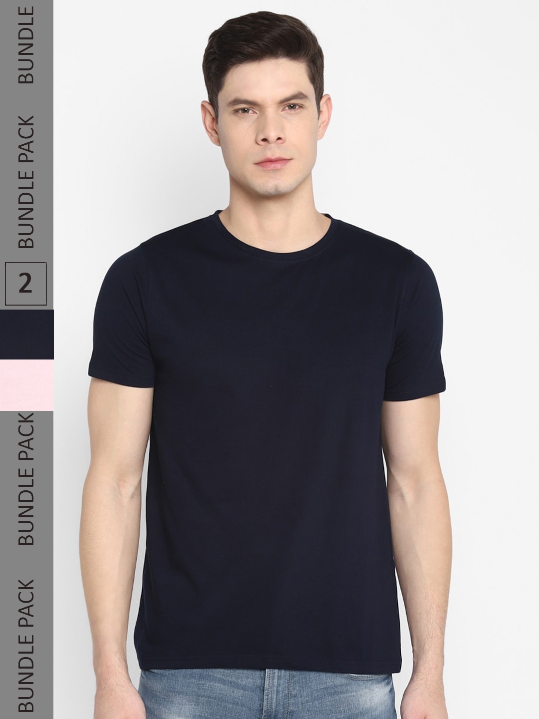 

appulse Pack Of 2 Cotton T-shirts, Navy blue