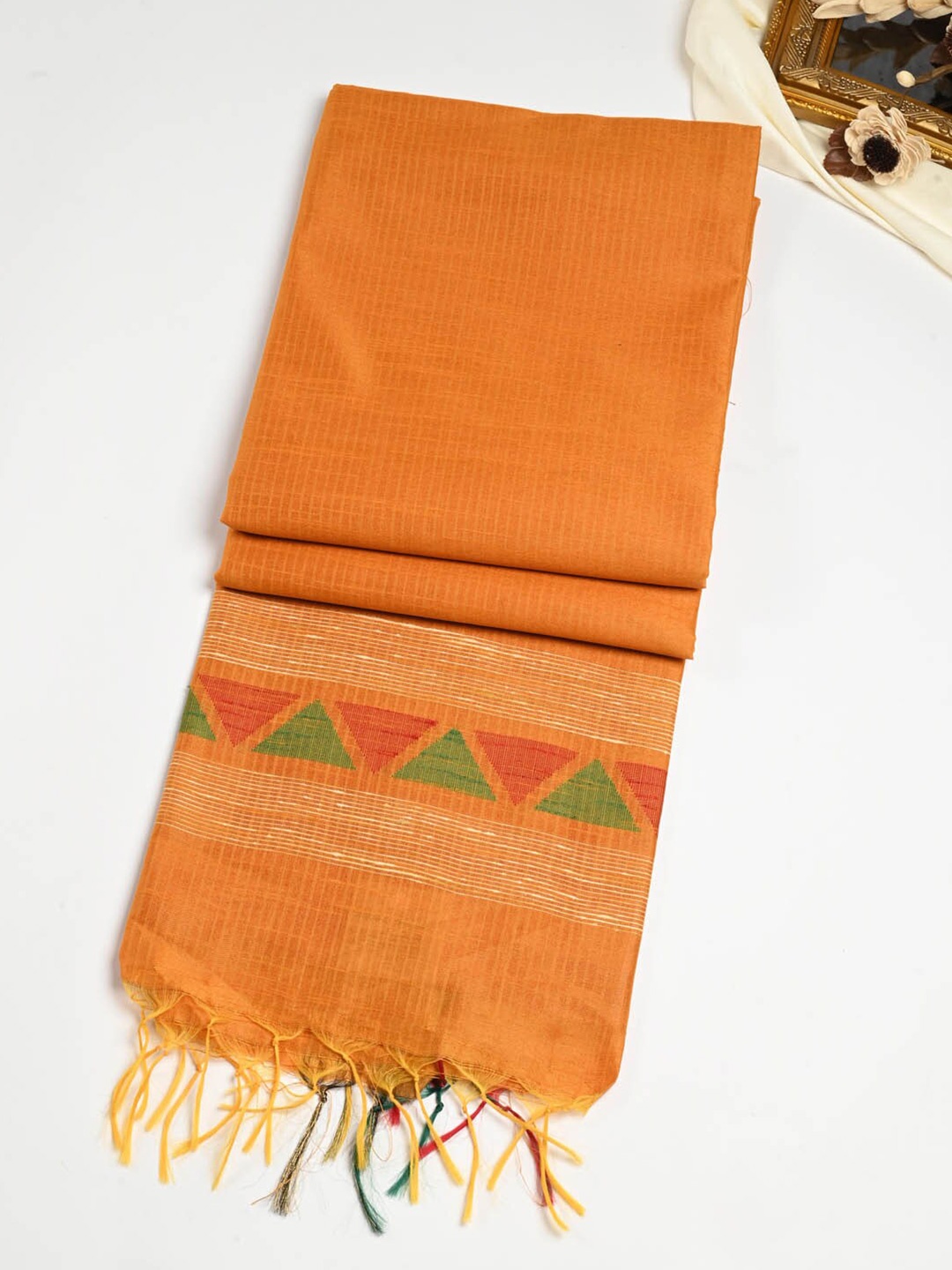 

Meena Bazaar Woven Design Saree, Mustard