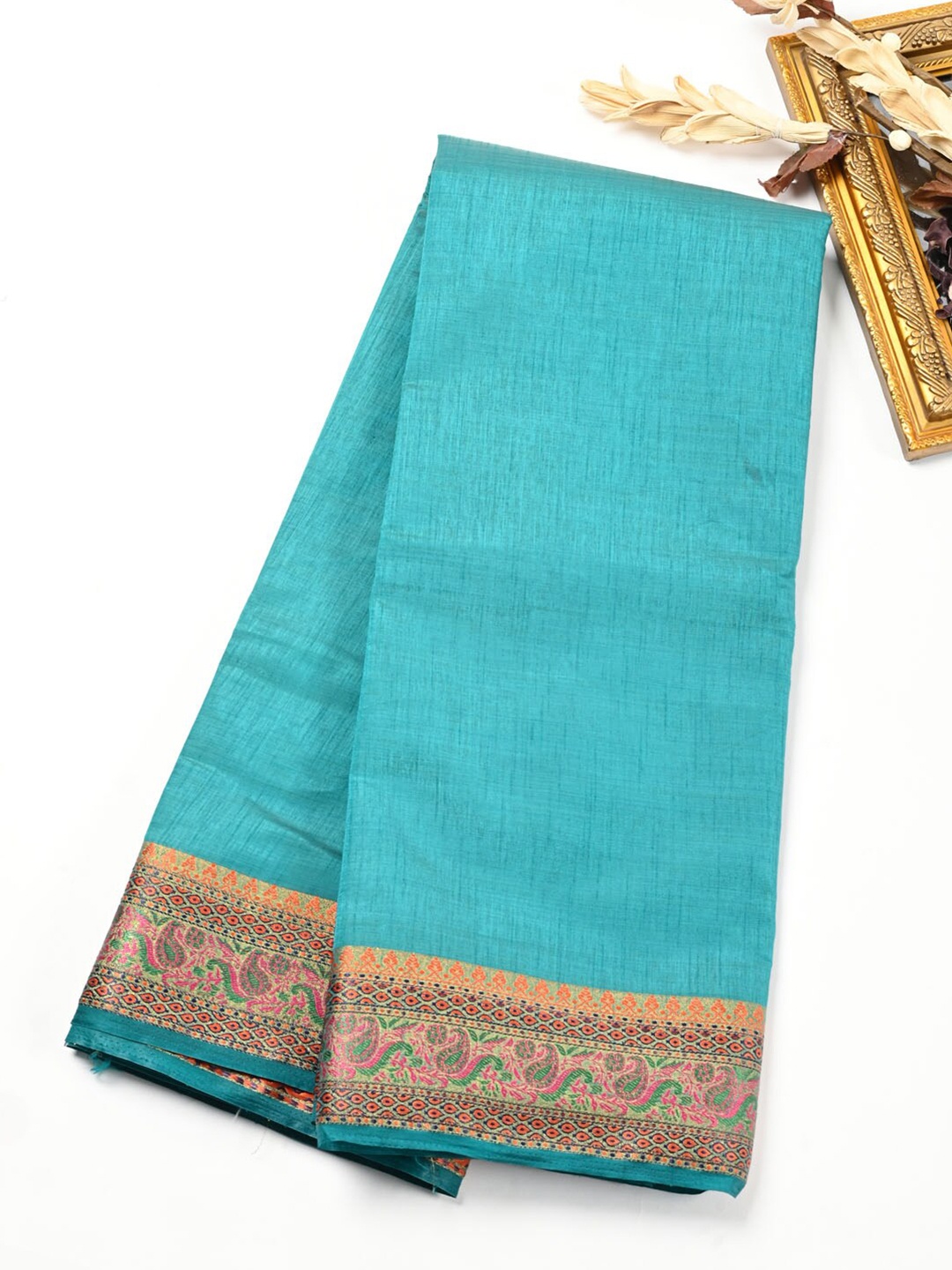 

Meena Bazaar Woven Design Zari Art Silk Saree, Blue