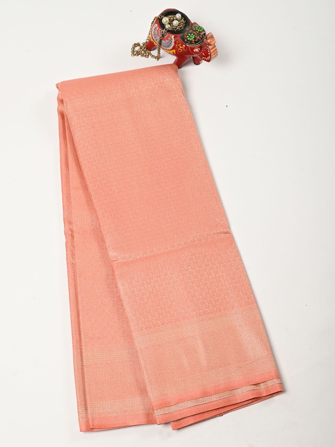 

Meena Bazaar Woven Design Zari Art Silk Saree, Peach