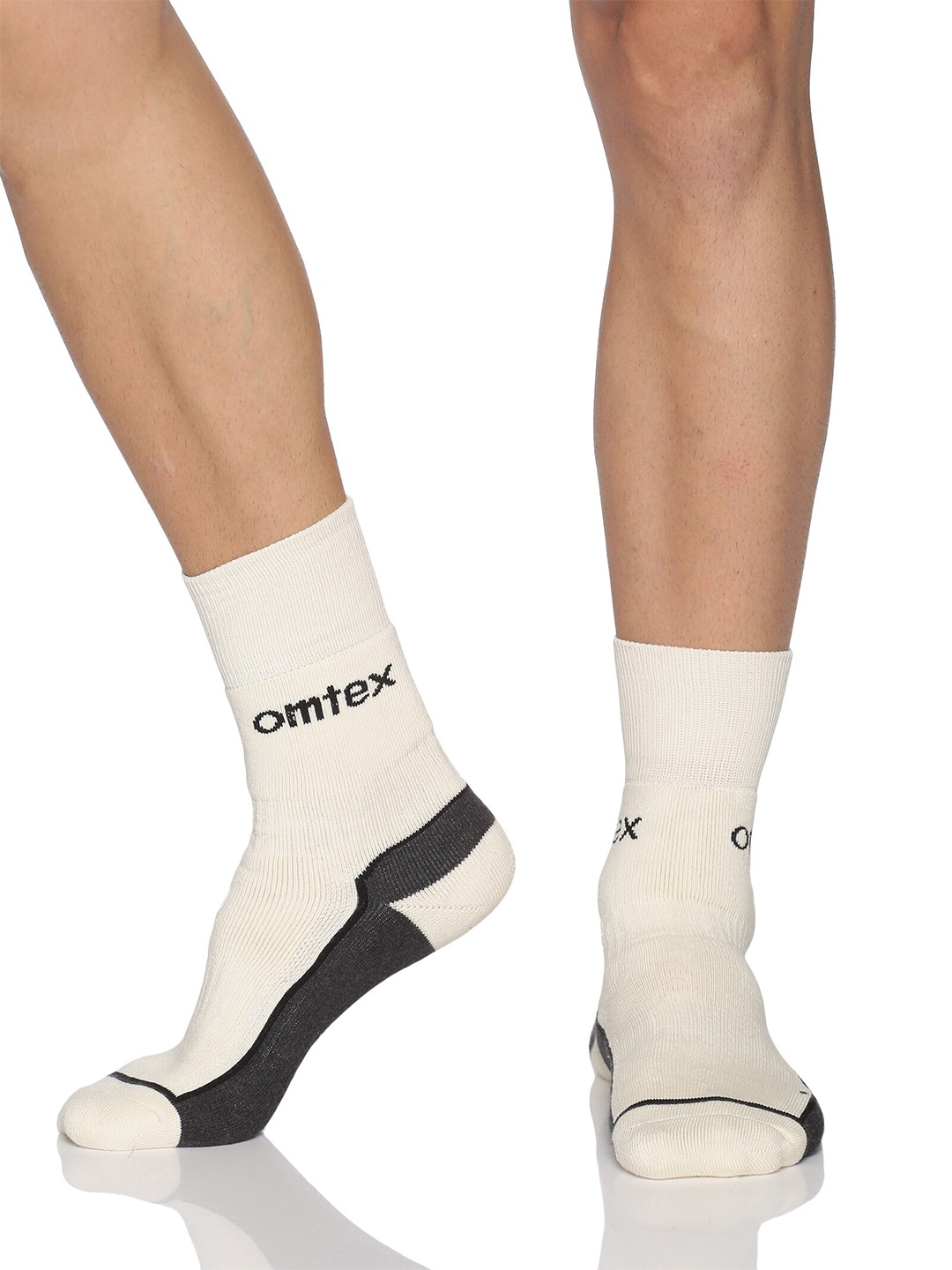 

Omtex Men Pack Of 2 Patterned Cotton Calf Length Socks, Grey