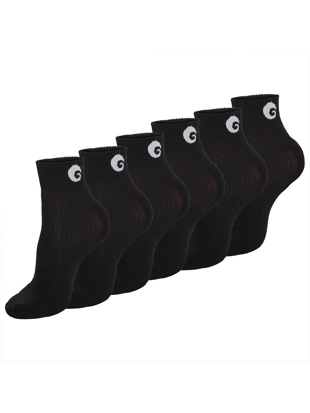 

Omtex Men Pack Of 6 Cotton Ankle Length Socks, Black