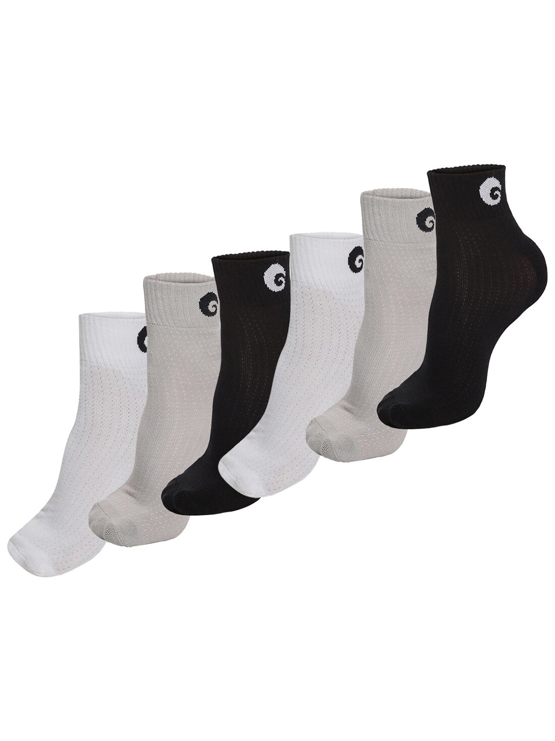 

Omtex Men Pack Of 6 Cotton Ankle Length Socks, White