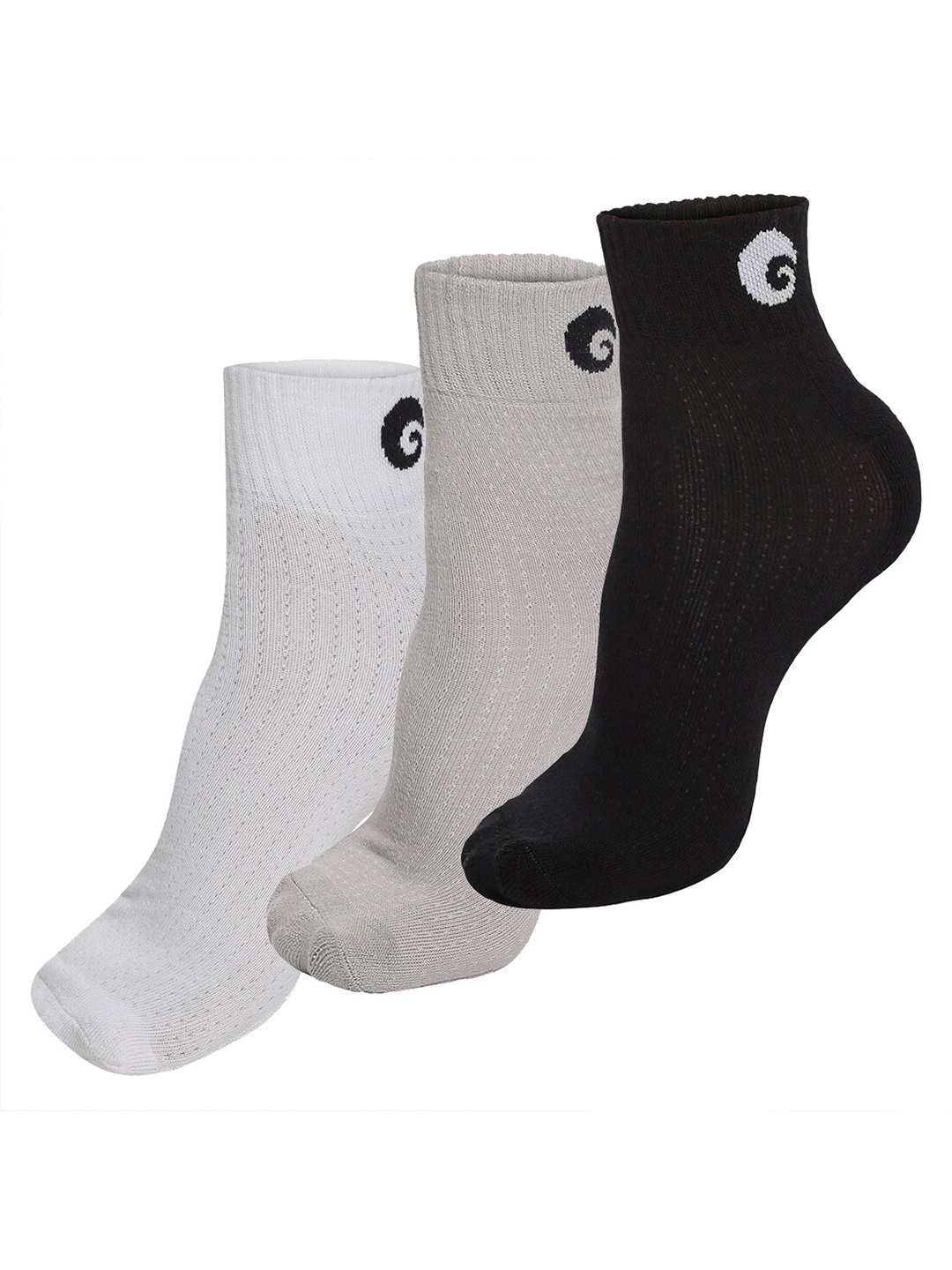 

Omtex Men Pack Of 3 Cotton Ankle Length Socks, White