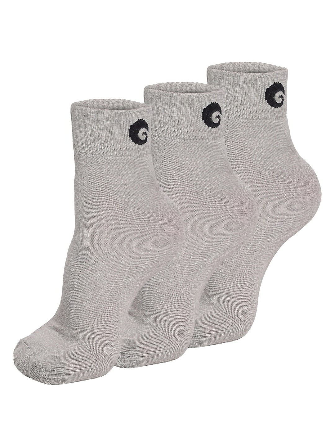 

Omtex Men Pack Of 3 Cotton Sweat Absorption Ankle Length Cotton Socks, Grey