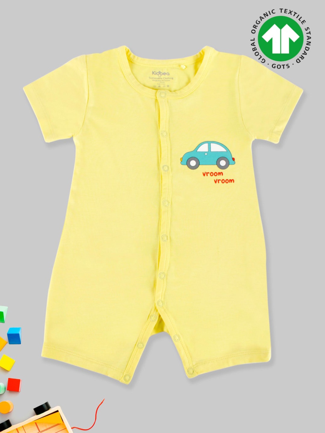 

Kidbea Infants Printed Organic Bamboo Bodysuit, Yellow