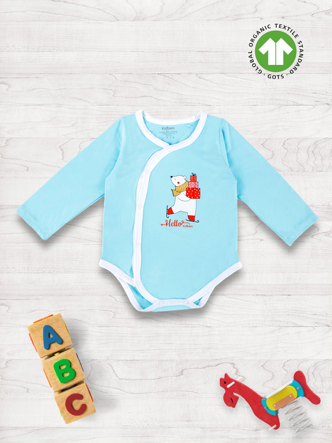 

Kidbea Boys Printed Bodysuit, Blue