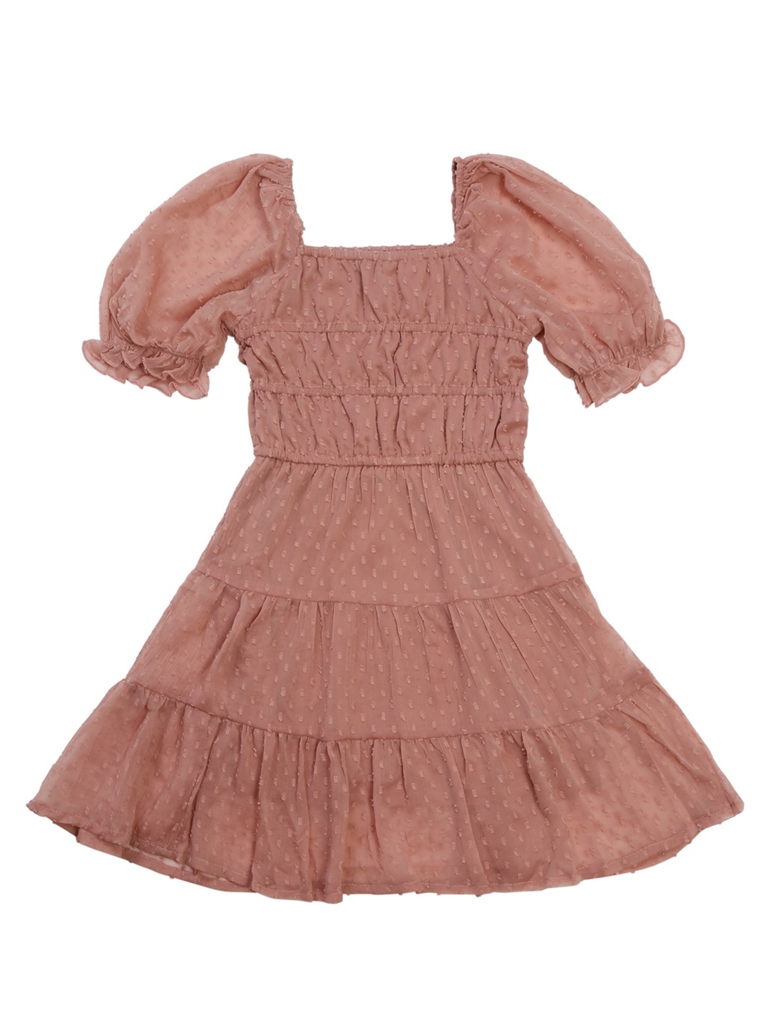 

NYNSH Square Neck Puff Sleeves Dress, Pink