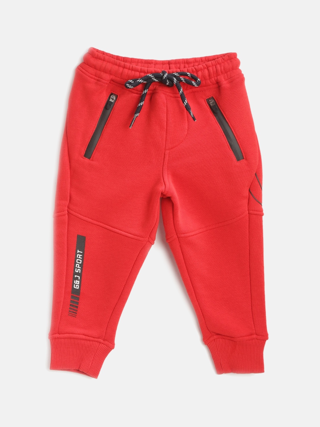 

Gini and Jony Boys Regular Fit Cotton Joggers, Red