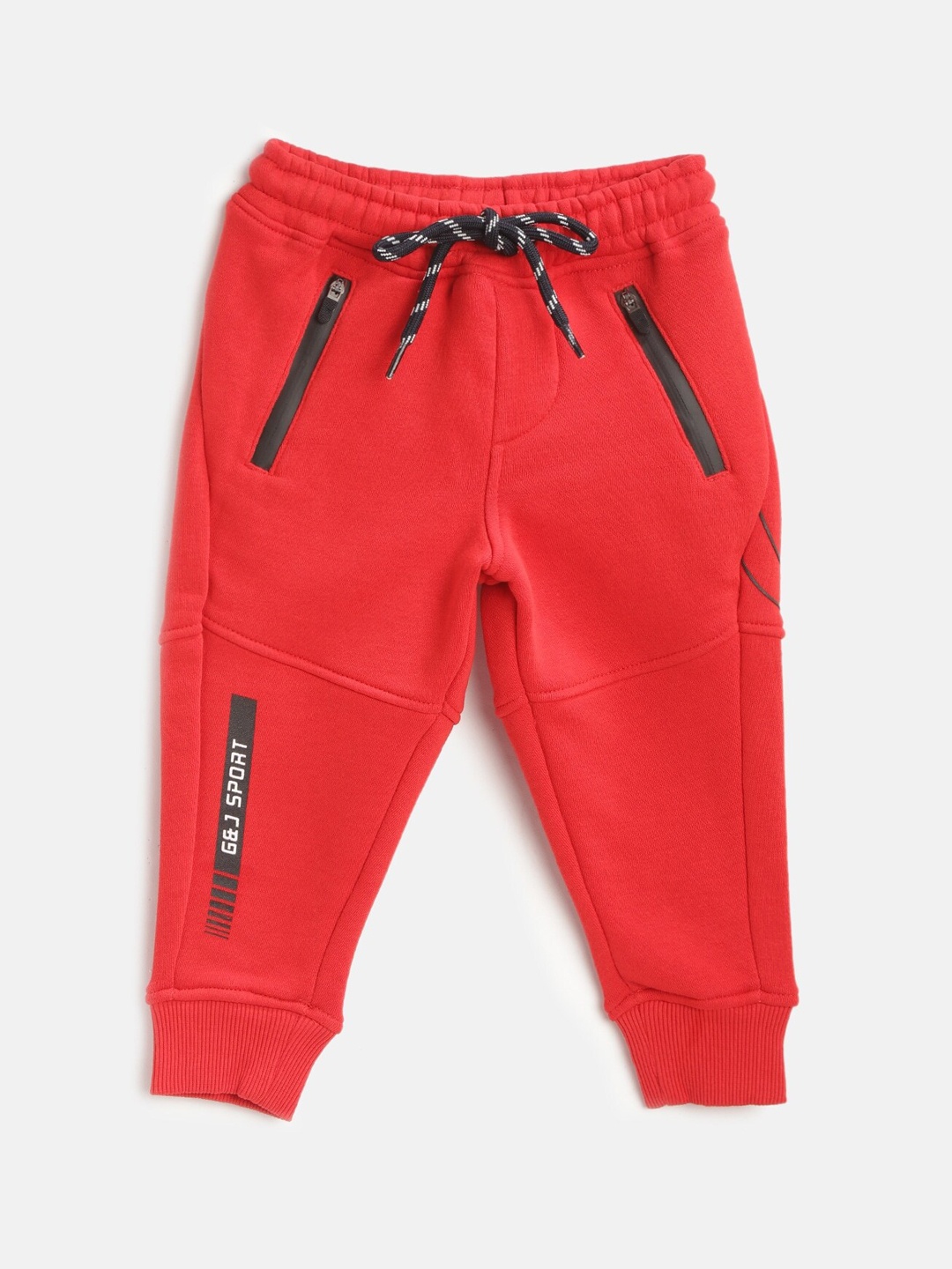 

Gini and Jony Boys Regular Fit Cotton Joggers, Red